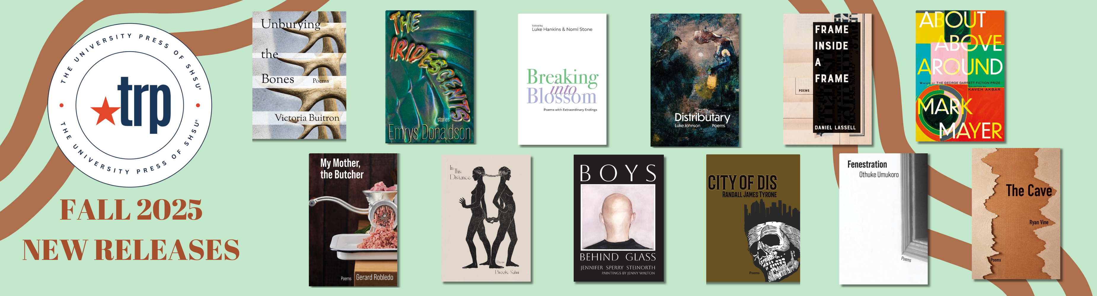 Banner: book covers of TRP's Fall 2025 releases